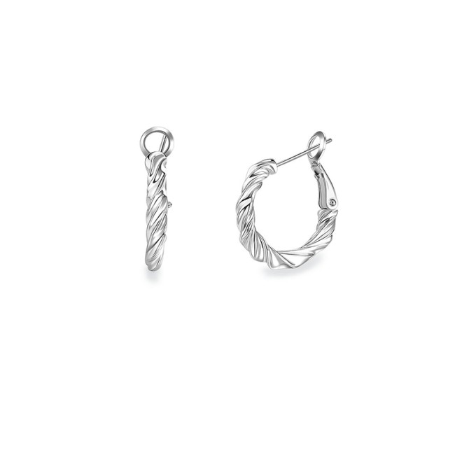 Fashion Cable Knit Hoop Earrings