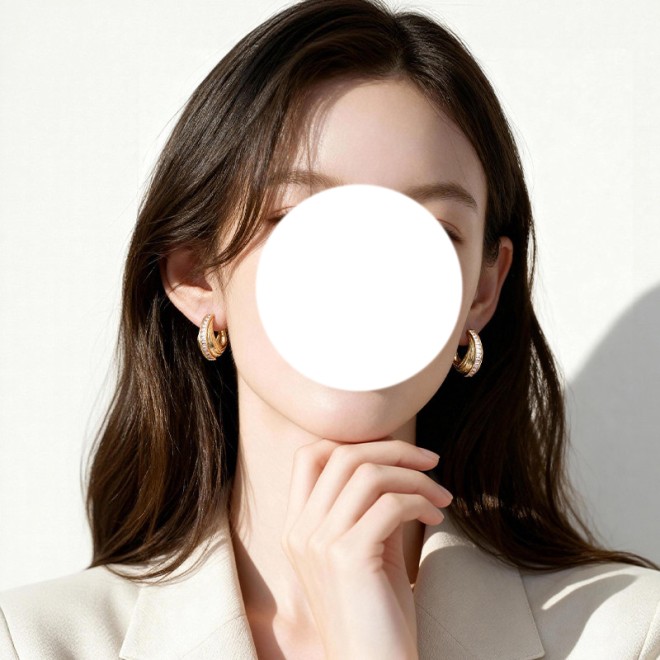 Twisted Diamond-Inlaid Golden Ear Hoops