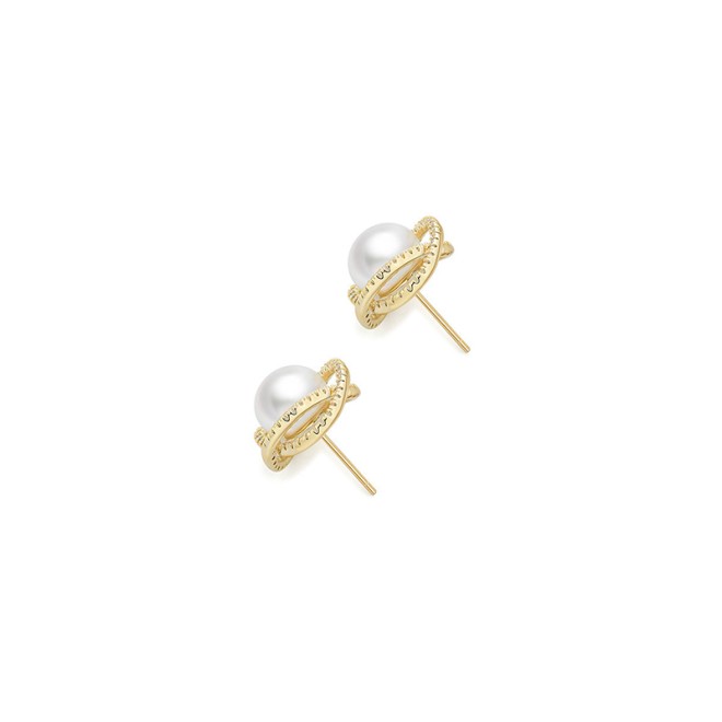 Surround Pearl Gold Light Luxury Ear Hoops
