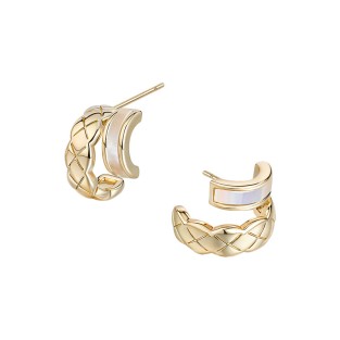 Woven Texture Spliced Ear Clasp Elegant Earrings