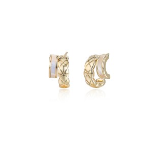 Woven Texture Spliced Ear Clasp Elegant Earrings