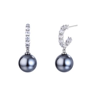 Round Bead Crystal Stone Ear Studs