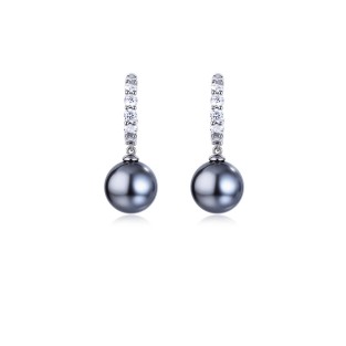 Round Bead Crystal Stone Ear Studs