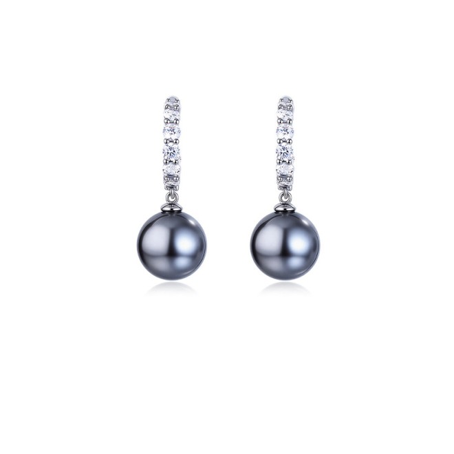 Round Bead Crystal Stone Ear Studs