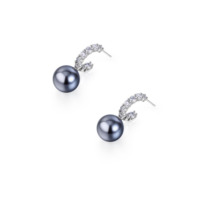 Round Bead Crystal Stone Ear Studs