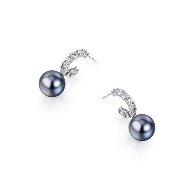 Round Bead Crystal Stone Ear Studs