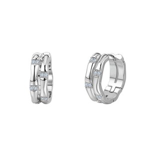 Double Layer Interlocking Sparkling Diamond Ear Studs