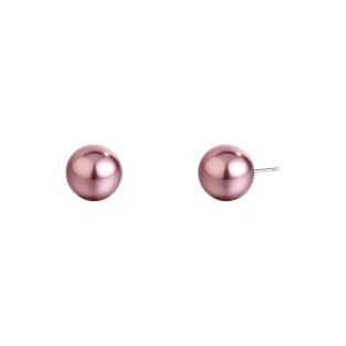 Round Pink Purple Pearl Earrings