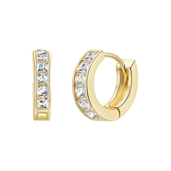 Simple and Elegant Full Diamond Shining Ear Hoops