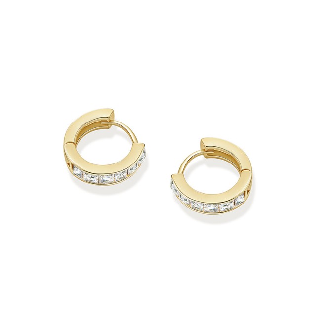 Simple and Elegant Full Diamond Shining Ear Hoops
