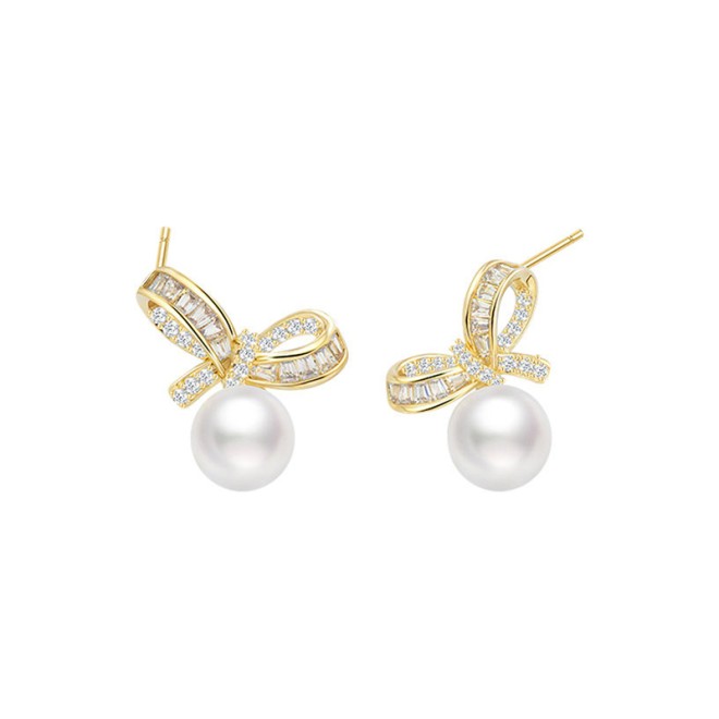 Pearl Bow Retro Earrings