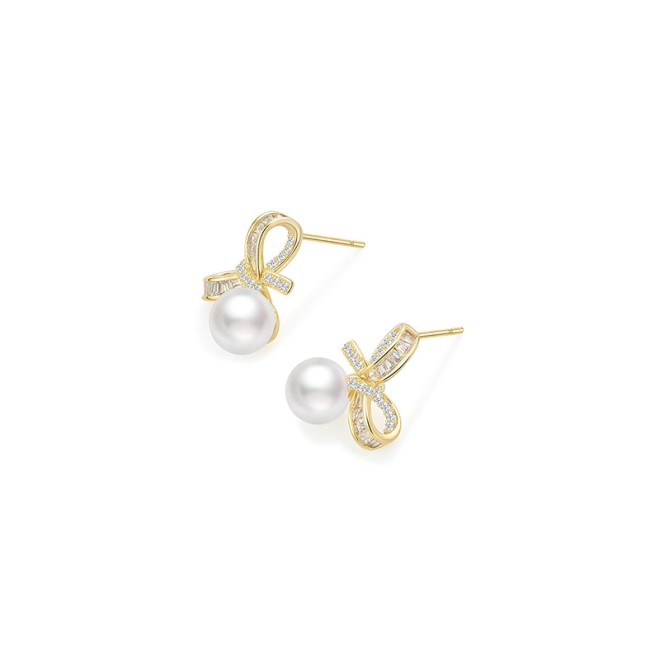 Pearl Bow Retro Earrings