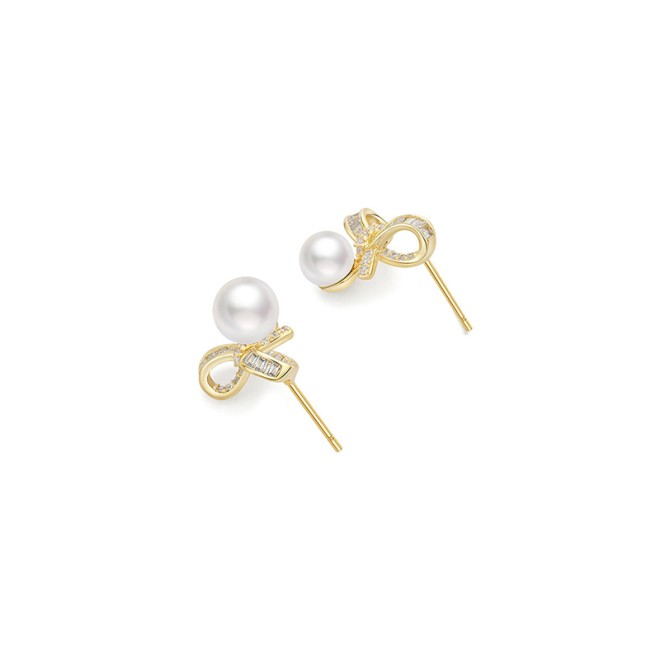 Pearl Bow Retro Earrings