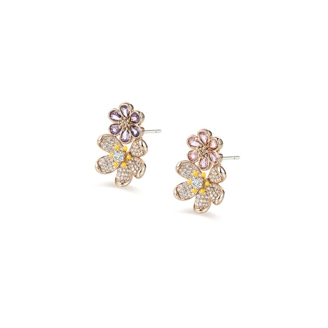 Dopamine Color Flower Design Earrings