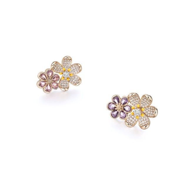 Dopamine Color Flower Design Earrings