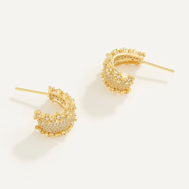 Semi-Circle Design S925 Silver Needle Earrings