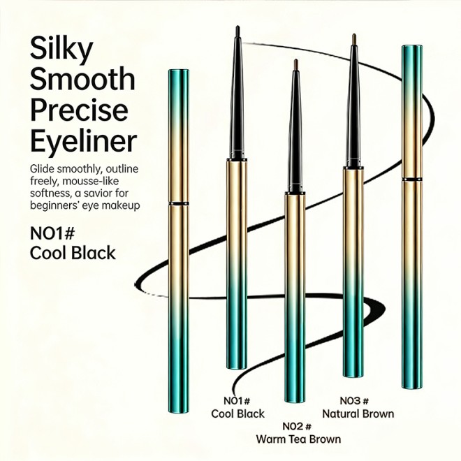 Waterproof Eyeliner Pencil Long-Lasting High Pigmentation Soft Texture Easy to Apply