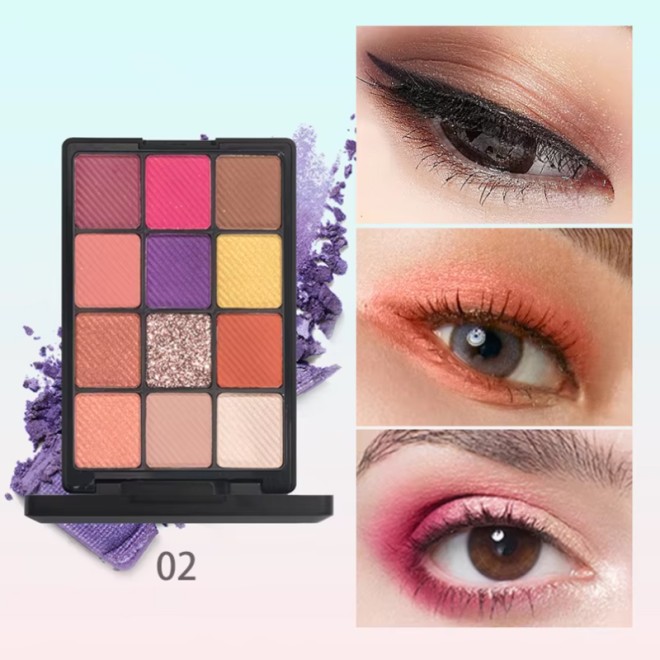 Shiny Shimmer Eyeshadow Palette High Pigment Waterproof Pressed Powder
