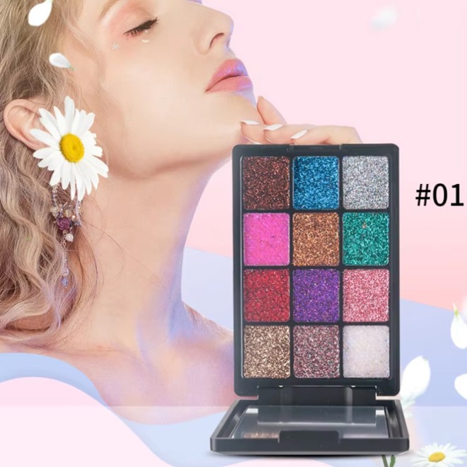 Shiny Shimmer Eyeshadow Palette High Pigment Waterproof Pressed Powder