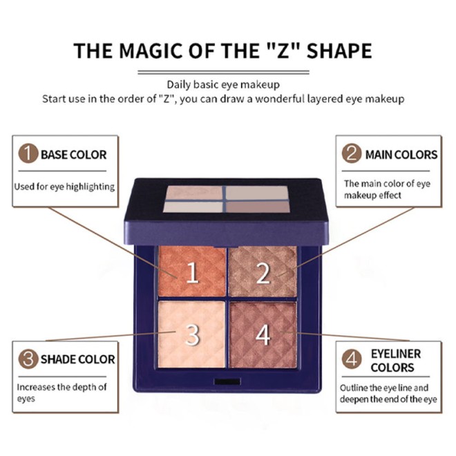 Mini 4-Color Shimmer Eyeshadow Palette