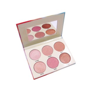 6-Color Highlighter Palette Multicolor Shimmer Eyeshadow