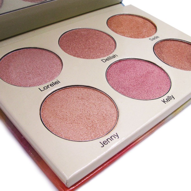 6-Color Highlighter Palette Multicolor Shimmer Eyeshadow