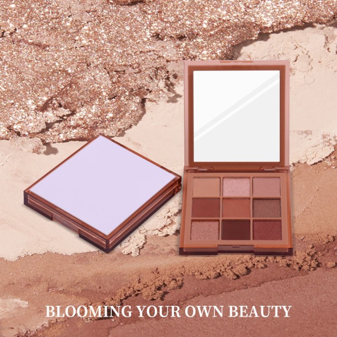 Matte Shimmer Nude Nine-Color Eyeshadow Palette High Pigment Plastic Packaging
