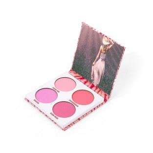 Four-Color Eyeshadow Palette Matte Waterproof Long-Lasting Vegan Bright Pink