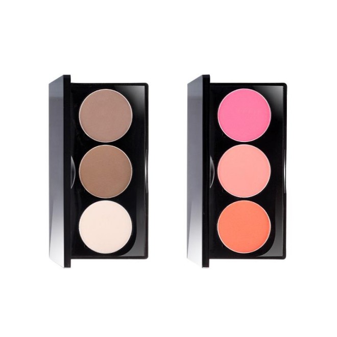 Three Color Blush Palette Compact Powder High Pigment Waterproof Blush