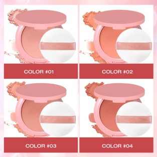 4-Color Mineral Pressed Blush Natural Brightening