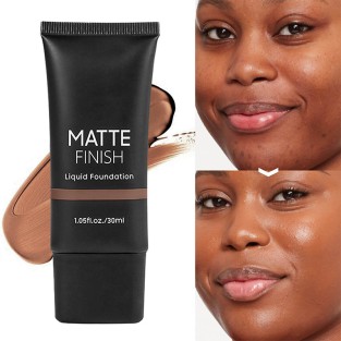 Matte Waterproof Oil-Control Long-Lasting Full Coverage Dark Skin Liquid Foundation