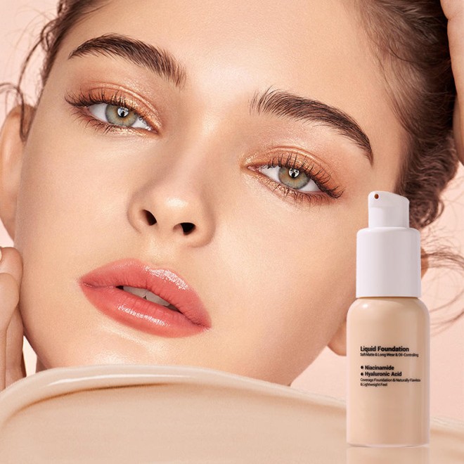 Matte Waterproof Whitening Foundation Liquid 70ml Long-lasting Concealer Moisturizing