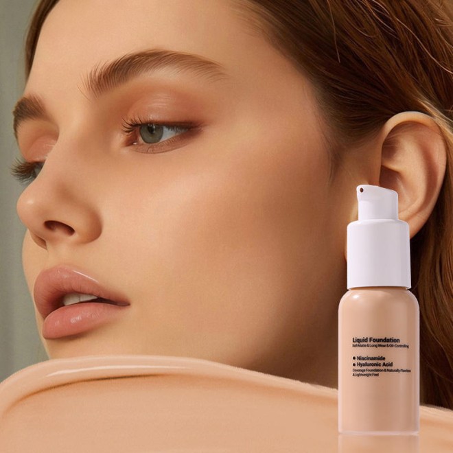Matte Waterproof Whitening Foundation Liquid 70ml Long-lasting Concealer Moisturizing