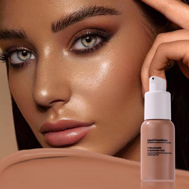 Matte Waterproof Whitening Foundation Liquid 70ml Long-lasting Concealer Moisturizing