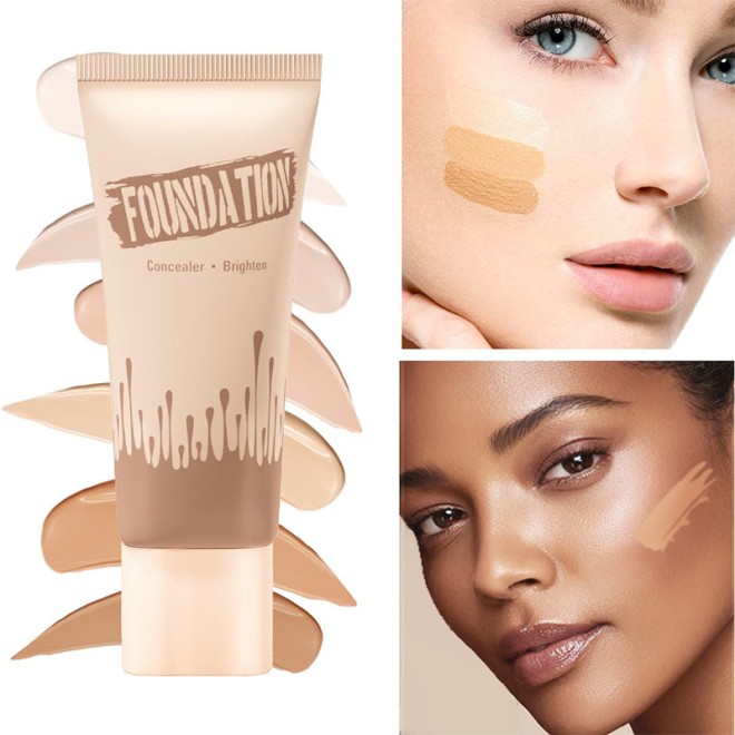 6 Colors Long-Lasting Full Coverage Waterproof Concealer Matte Foundation for Dark Skin