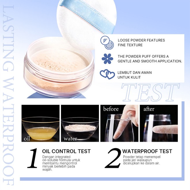 Long Lasting Square Setting Powder Oil Control Waterproof Natural Mineral Ingredients