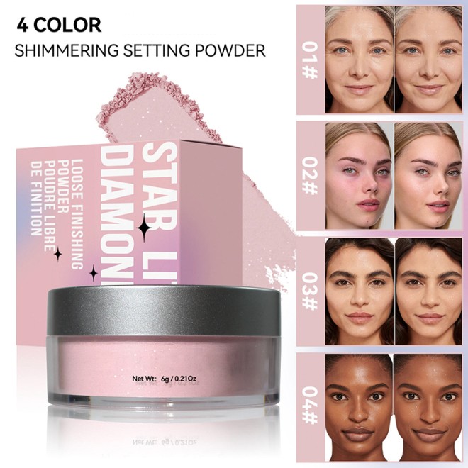Pearl Lightweight Loose Powder Light Natural Setting Highlight Brightening Concealer Oil Control
