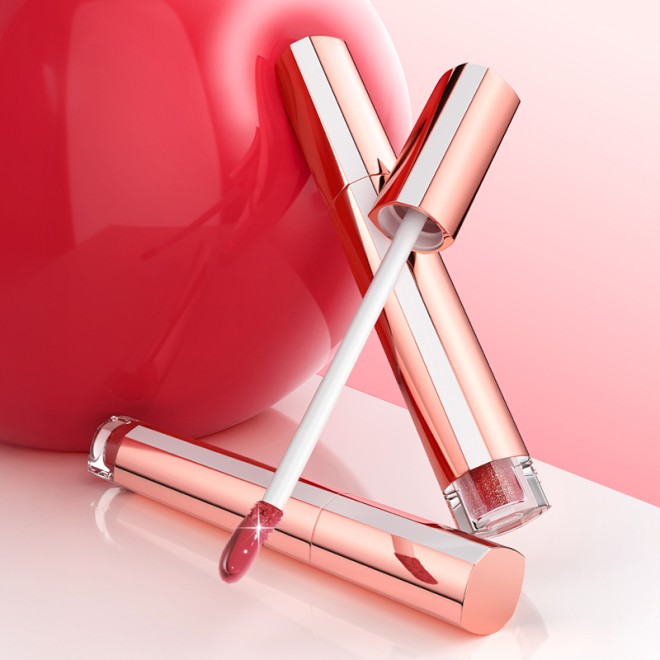 Vegan Mineral Lightweight Water-Based Glass Lip Gloss Long-Lasting Hydrating Non-Sticky
