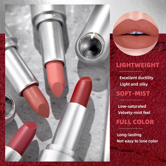 Non-Sticky Vegan Matte Lipstick Long-Lasting Waterproof