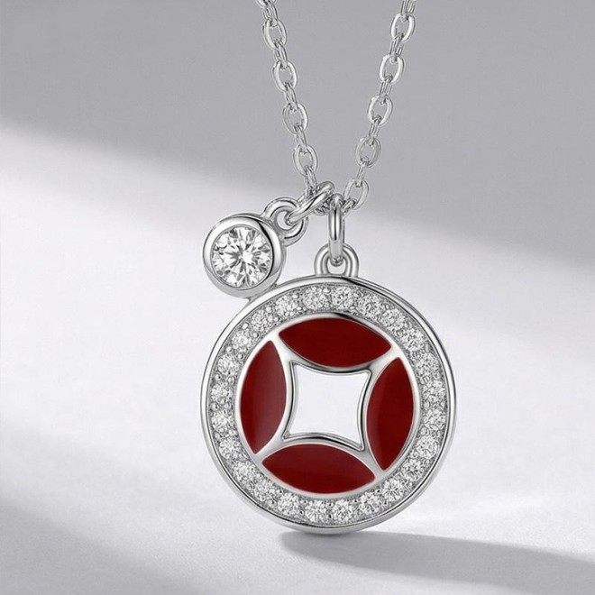 Minimalist Style High Zirconia Sterling Silver Necklace