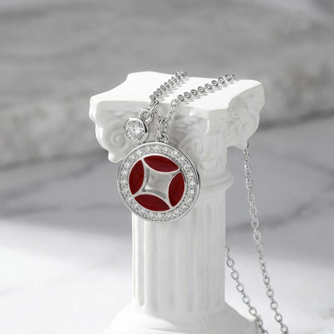 Minimalist Style High Zirconia Sterling Silver Necklace