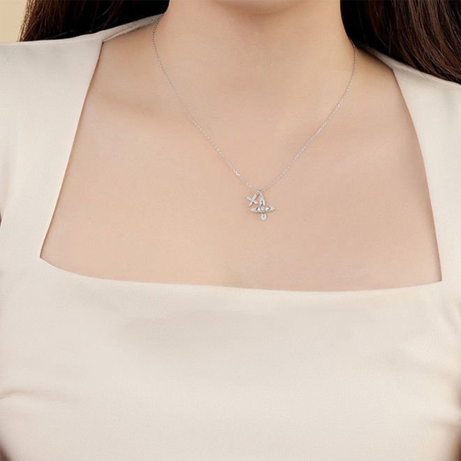 High-Quality Zircon Four-Leaf Clover Double Pendant Necklace
