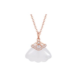 Simple Hetian Jade Pendant Sterling Silver Necklace