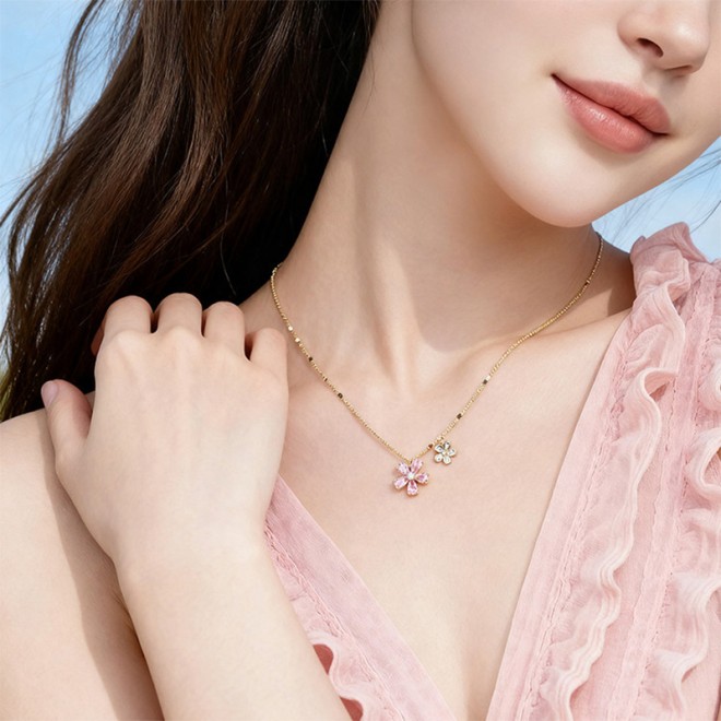 Cherry Blossom Collarbone Necklace