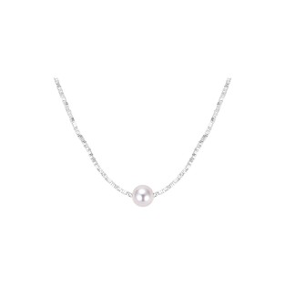 Crushed Silver Pearl Collarbone Necklace