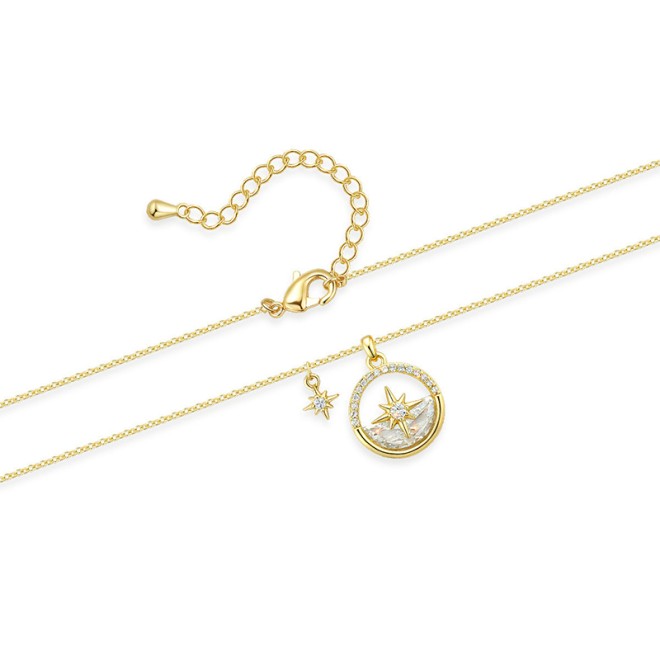 Eight-Pointed Star French Retro Collarbone Necklace