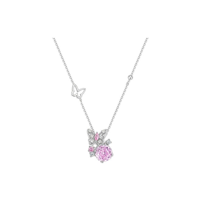 Butterfly Rose Pendant Collarbone Chain