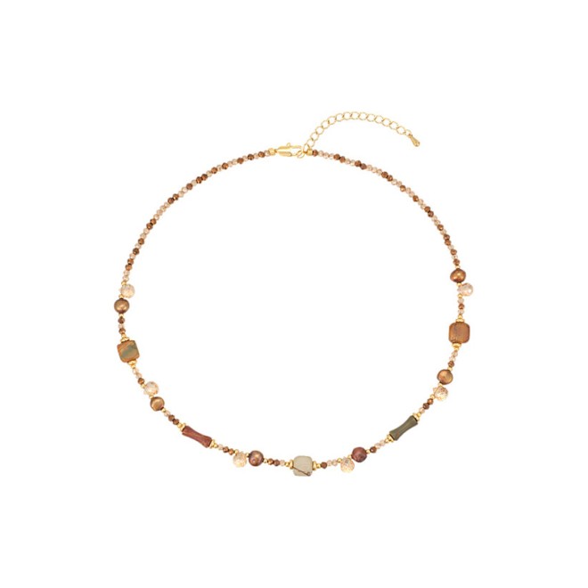 Colored Bead Collarbone Necklace