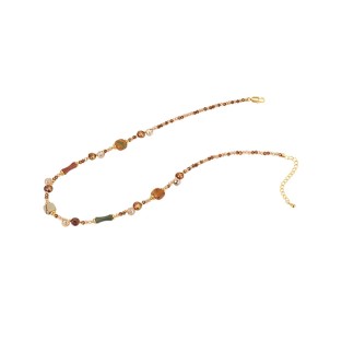Colored Bead Collarbone Necklace
