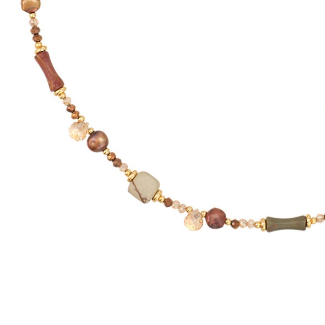 Colored Bead Collarbone Necklace